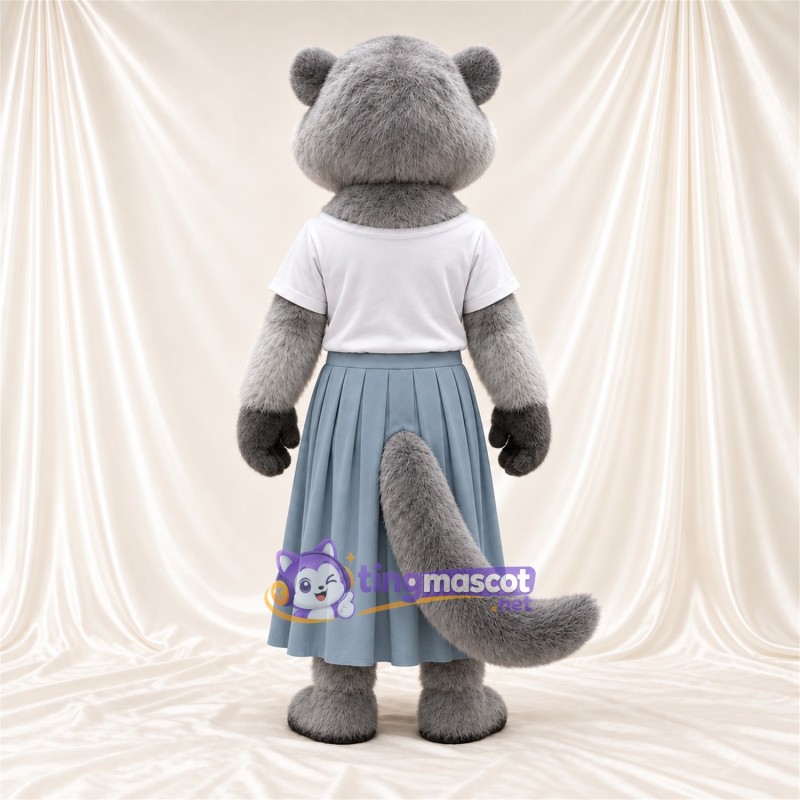 Costume de mascotte Loutre – gris – Chemise (blanc); Jupe (gris) Costume de mascotte Loutre – gris – Chemise (blanc); Jupe (gris)