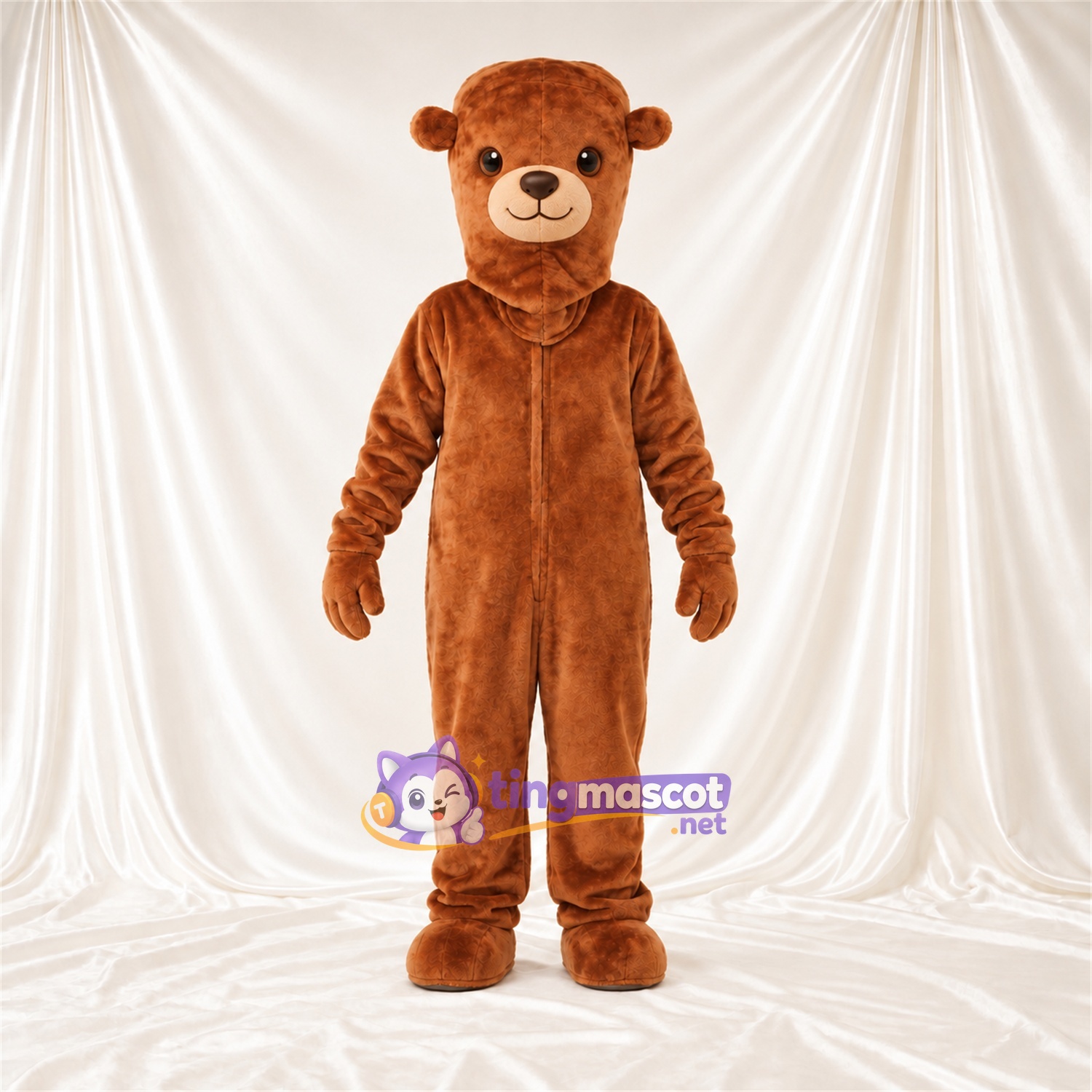 Costume de mascotte Loutre – marron – Petites oreilles rondes; Museau (crème) Costume de mascotte Loutre – marron – Petites oreilles rondes; Museau (crème)
