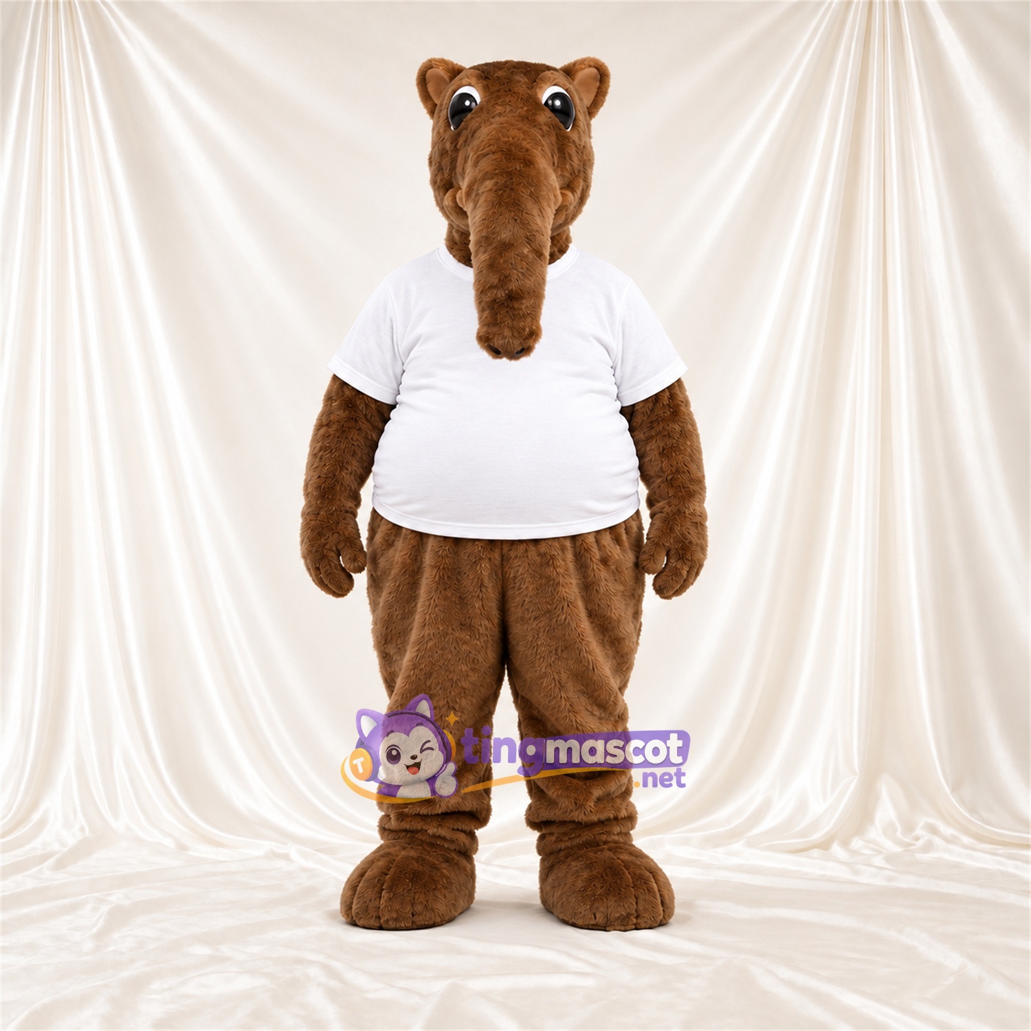 Brown Anteater Mascot Costume - White Shirt Brown Anteater Mascot Costume - White Shirt