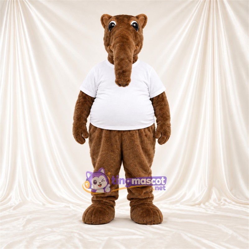 Brown Anteater Mascot Costume - White Shirt Brown Anteater Mascot Costume - White Shirt