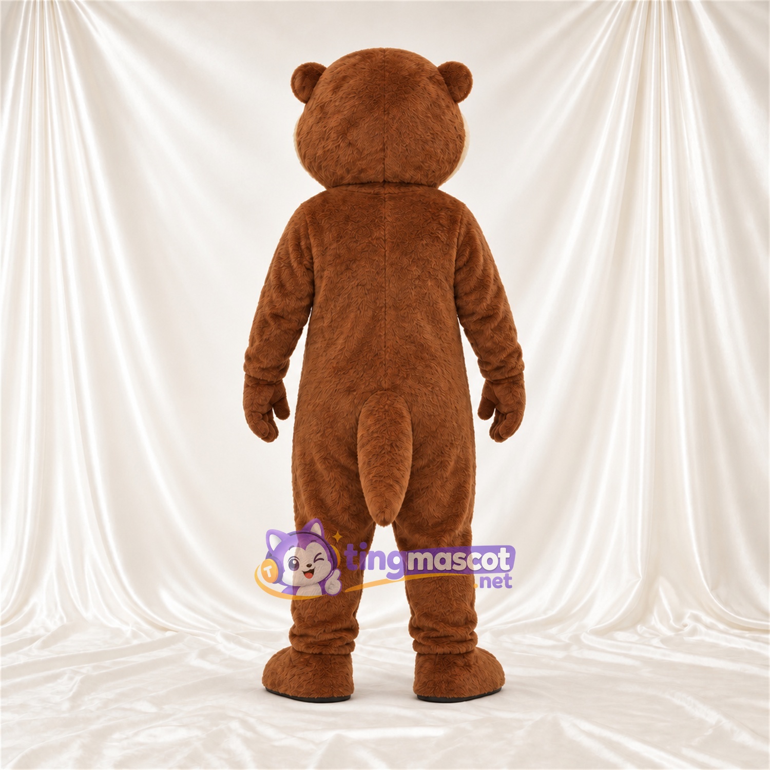 Maskottchenkostüm Otter – braun – Bauch (creme); Lächelndes Gesicht Maskottchenkostüm Otter – braun – Bauch (creme); Lächelndes Gesicht