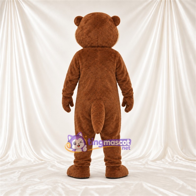 Maskottchenkostüm Otter – braun – Bauch (creme); Lächelndes Gesicht Maskottchenkostüm Otter – braun – Bauch (creme); Lächelndes Gesicht