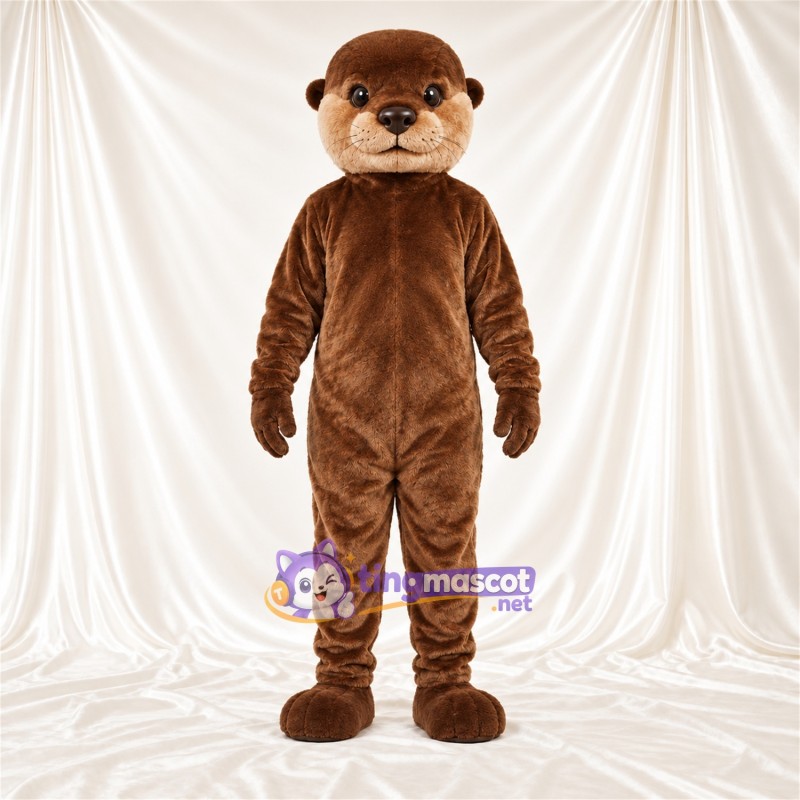 Costume de mascotte Loutre – marron – Petites oreilles rondes; Museau (brun clair) Costume de mascotte Loutre – marron – Petites oreilles rondes; Museau (brun clair)