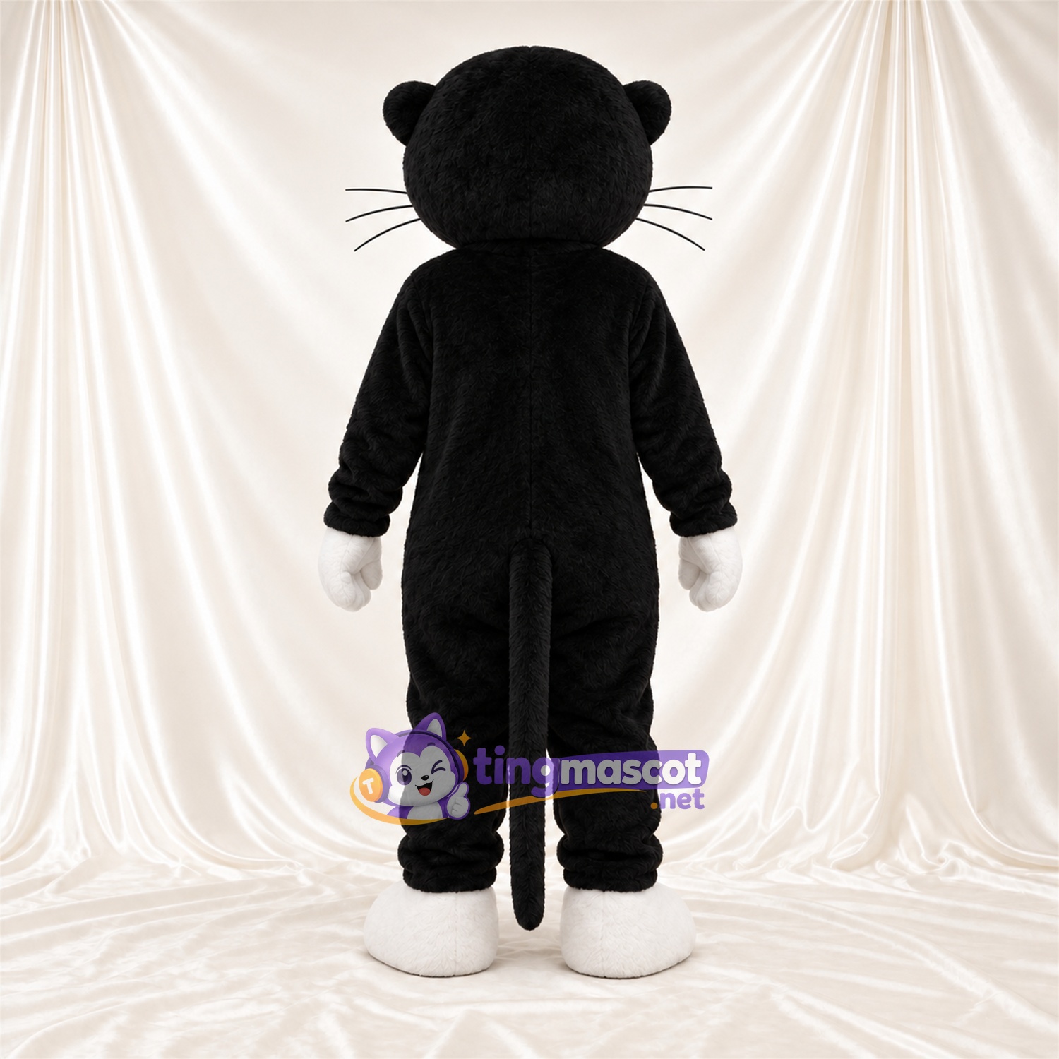 Black and White Cat Mascot Costume - White Gloves and White Muzzle Black and White Cat Mascot Costume - White Gloves and White Muzzle