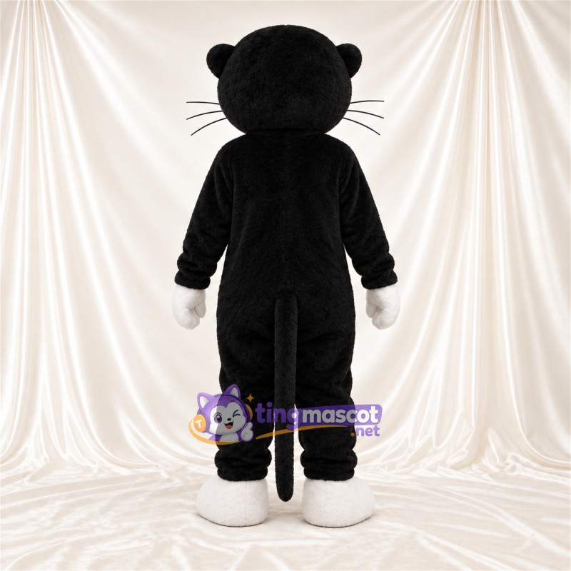 Black and White Cat Mascot Costume - White Gloves and White Muzzle Black and White Cat Mascot Costume - White Gloves and White Muzzle