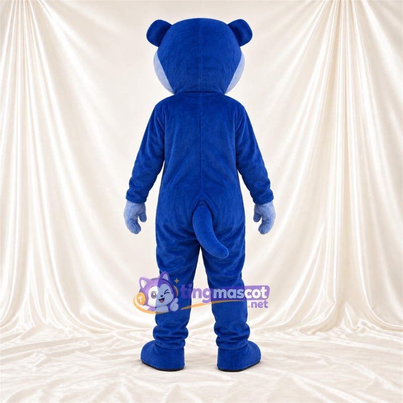 Blue Mouse Mascot Costume - Light Blue Belly and White Whiskers Blue Mouse Mascot Costume - Light Blue Belly and White Whiskers