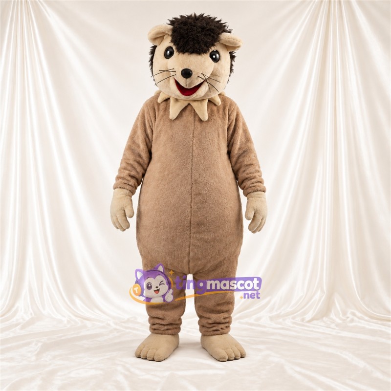 Costume de mascotte Hérisson – marron – Nœud papillon (crème) Costume de mascotte Hérisson – marron – Nœud papillon (crème)