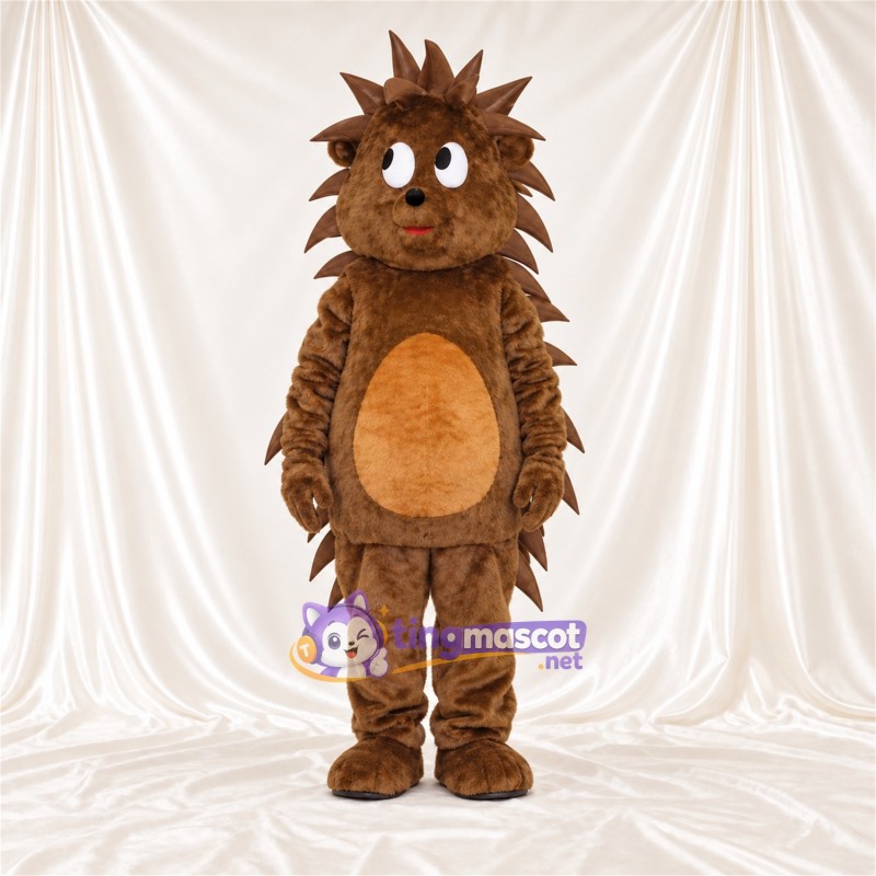 Costume de mascotte Hérisson – marron – Ventre (brun clair); Pointes Costume de mascotte Hérisson – marron – Ventre (brun clair); Pointes