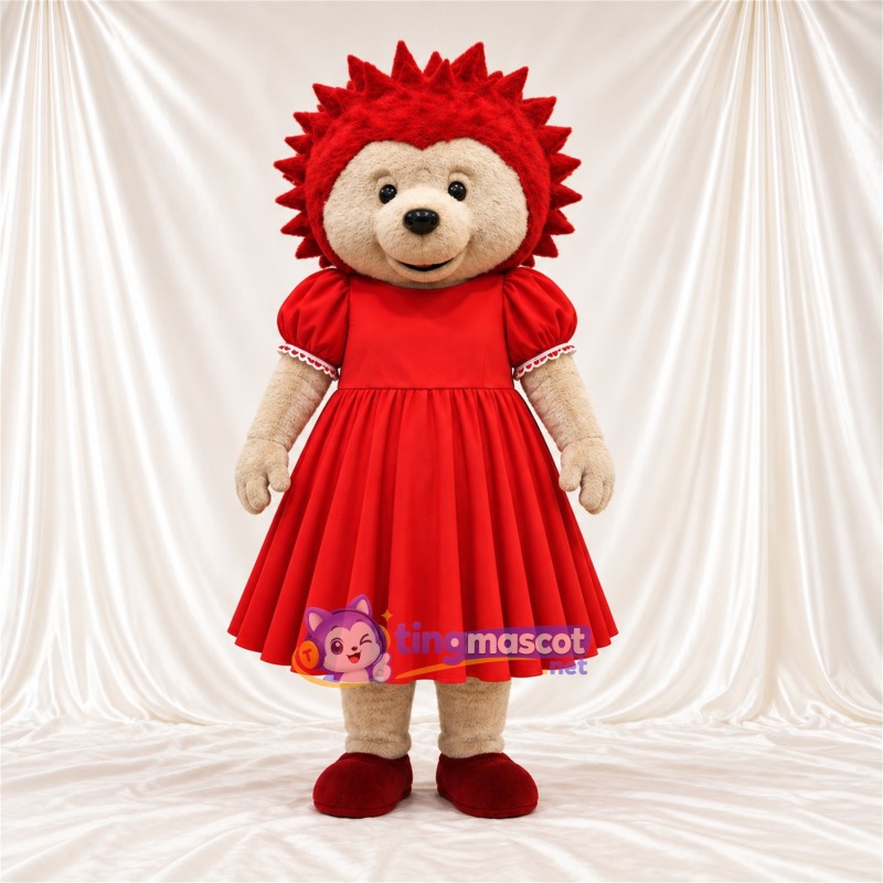 Maskottchenkostüm Igel – rot / creme – Kleid (rot)