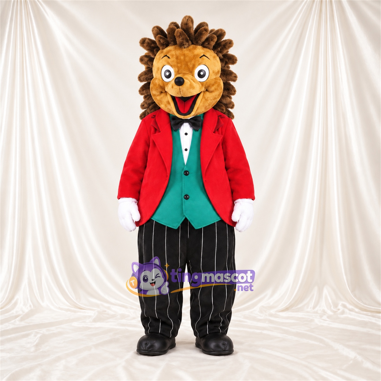 Costume de mascotte Hérisson – marron – Gilet (vert); Pantalon Costume de mascotte Hérisson – marron – Gilet (vert); Pantalon