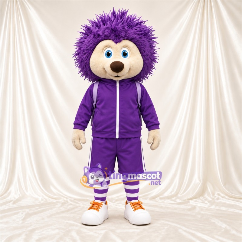 Costume de mascotte Hérisson – violet – Sweat à capuche (violet); Short Costume de mascotte Hérisson – violet – Sweat à capuche (violet); Short