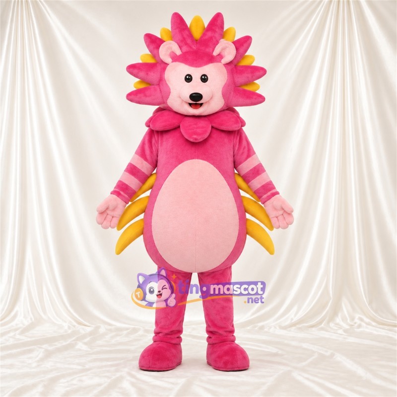 Maskottchenkostüm Igel – rosa – Stacheln (gelb) Maskottchenkostüm Igel – rosa – Stacheln (gelb)