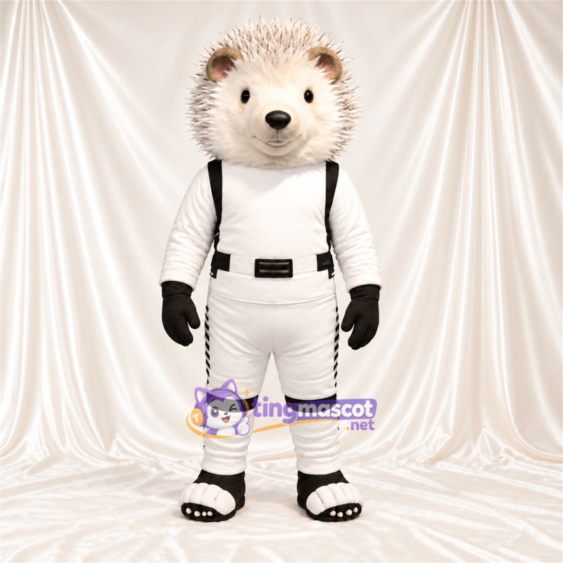 Costume de mascotte Hérisson – blanc / gris – Tenue (blanc) Costume de mascotte Hérisson – blanc / gris – Tenue (blanc)