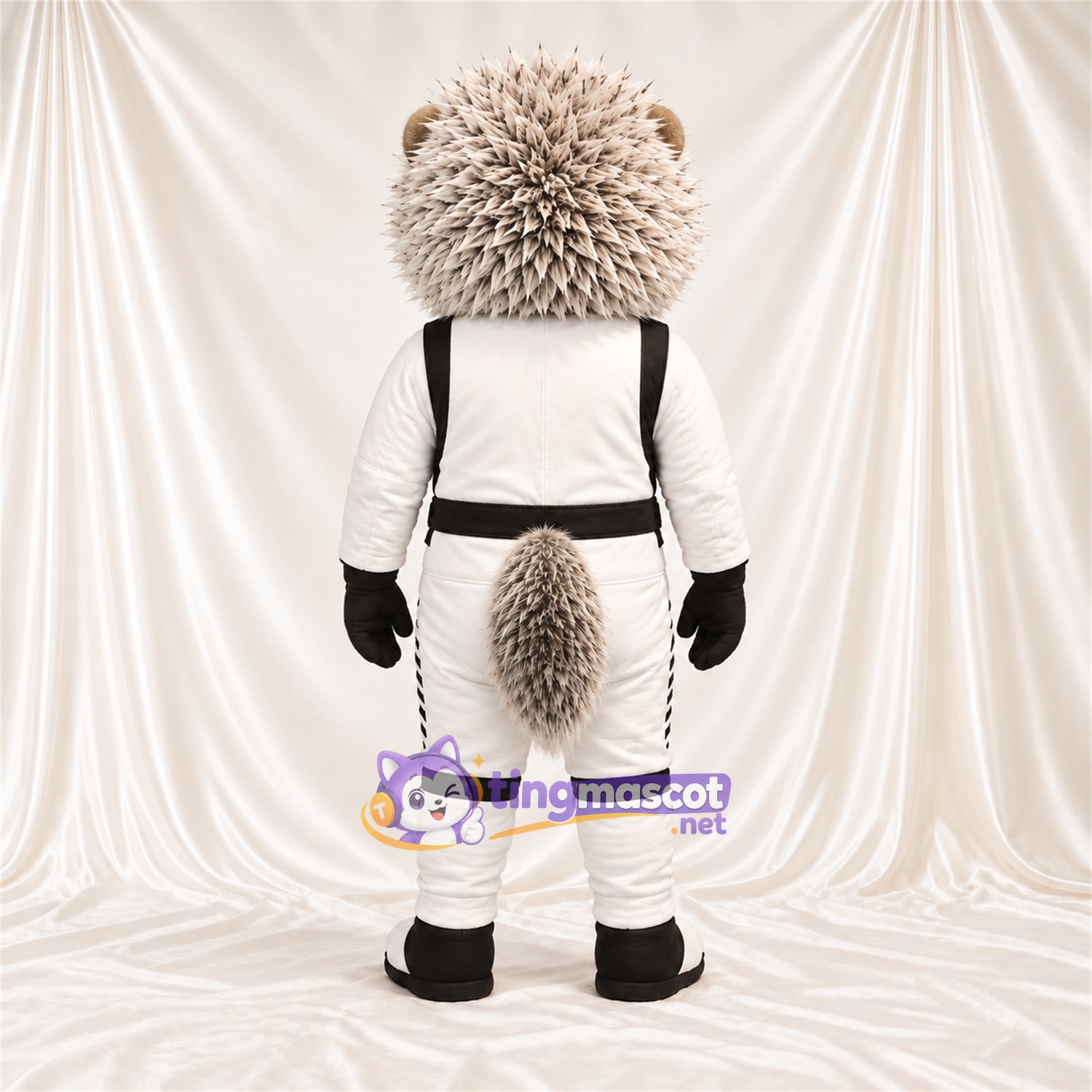 Costume de mascotte Hérisson – blanc / gris – Tenue (blanc) Costume de mascotte Hérisson – blanc / gris – Tenue (blanc)