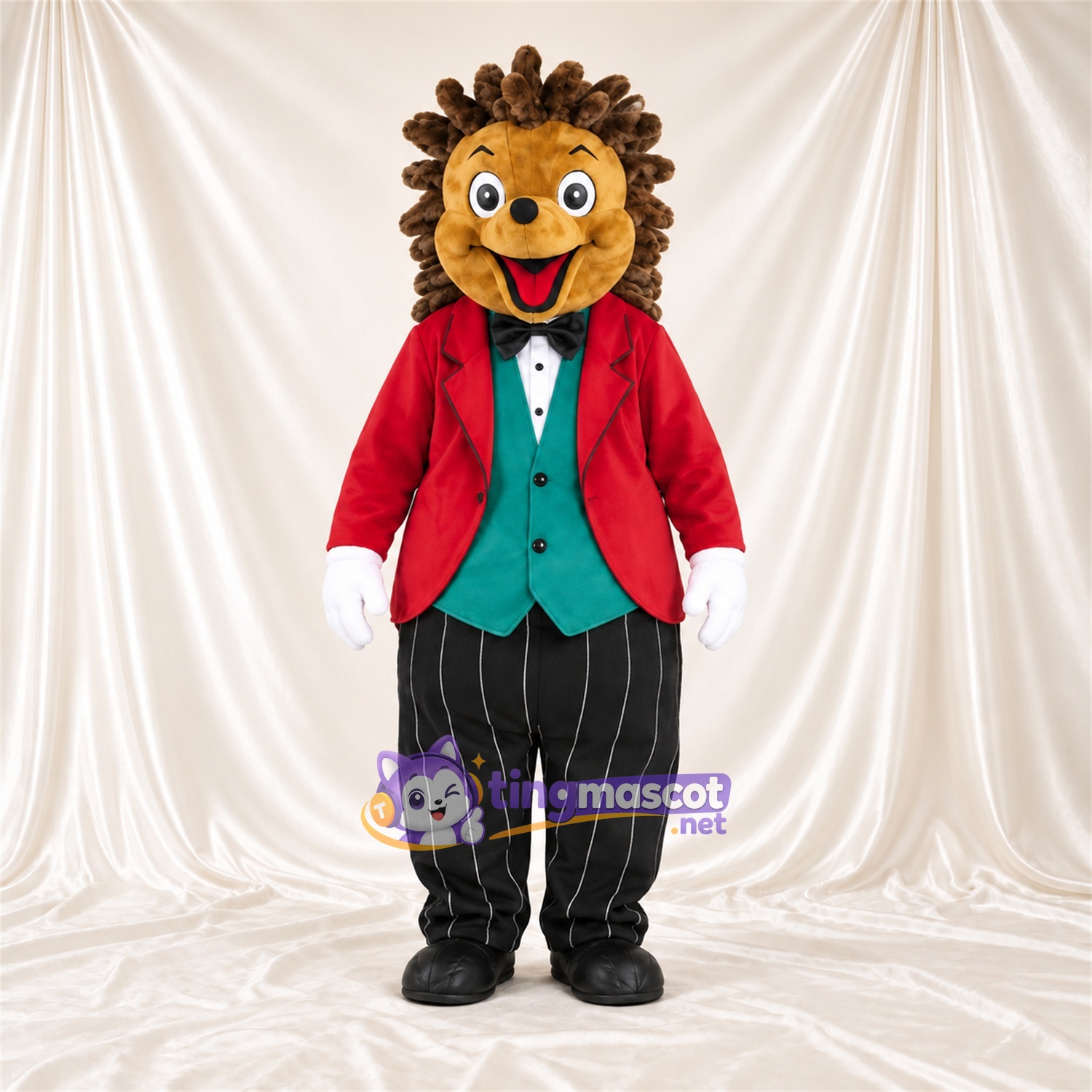 Costume de mascotte Hérisson – marron – Gilet (vert); Pantalon Costume de mascotte Hérisson – marron – Gilet (vert); Pantalon