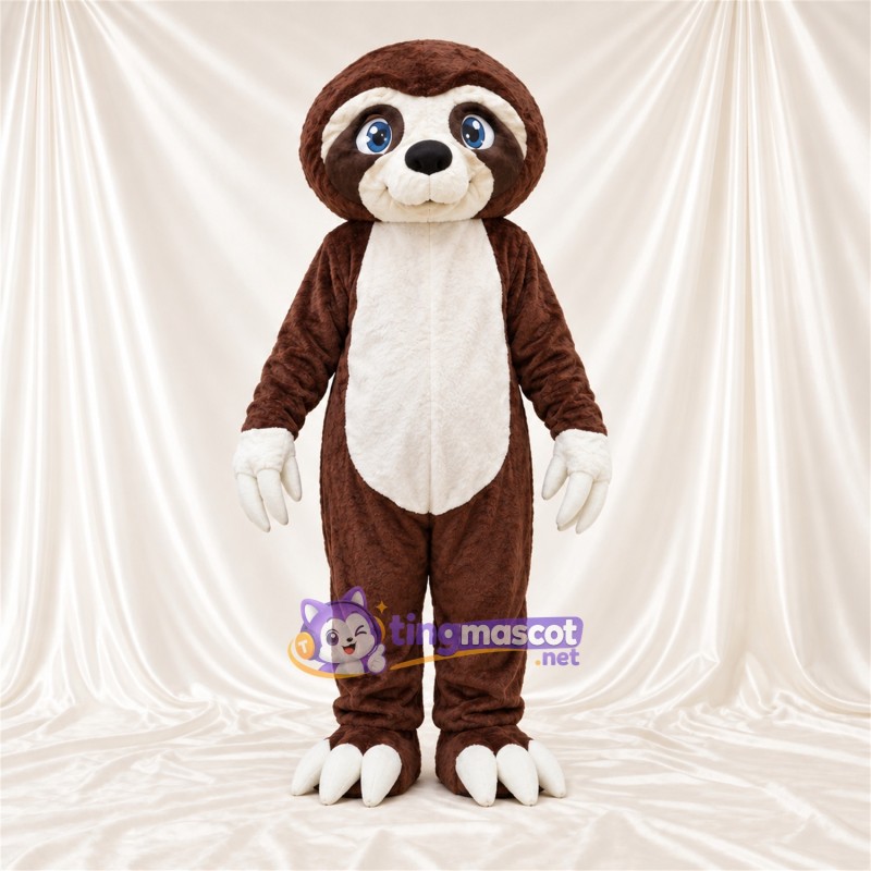 Brown and White Sloth Mascot Costume Brown and White Sloth Mascot Costume