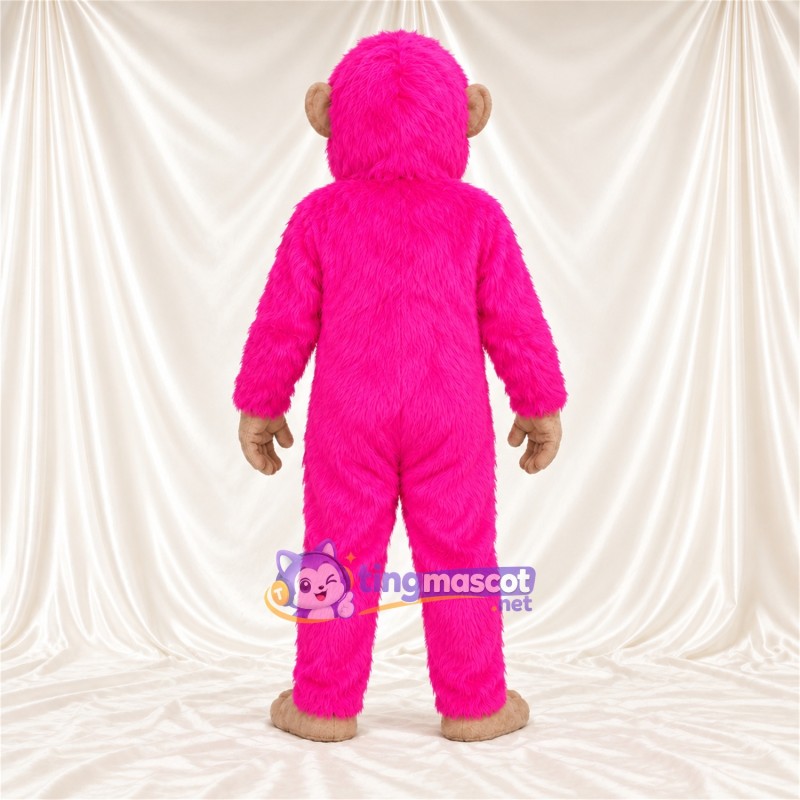 Maskottchenkostüm Affe – rosa – Füße (hellbraun); Gesicht (hellbraun) Maskottchenkostüm Affe – rosa – Füße (hellbraun); Gesicht (hellbraun)