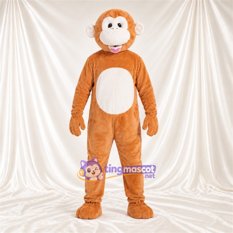 Maskottchenkostüm Affe – orange / weiß Maskottchenkostüm Affe – orange / weiß