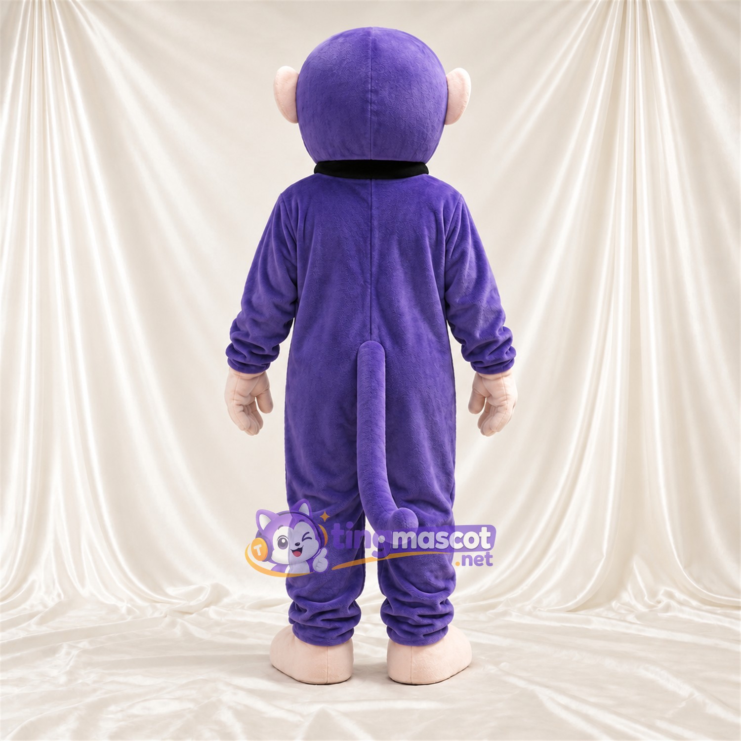Maskottchenkostüm Affe – violett – Gesicht (creme); Zehenspitzen (blau) Maskottchenkostüm Affe – violett – Gesicht (creme); Zehenspitzen (blau)