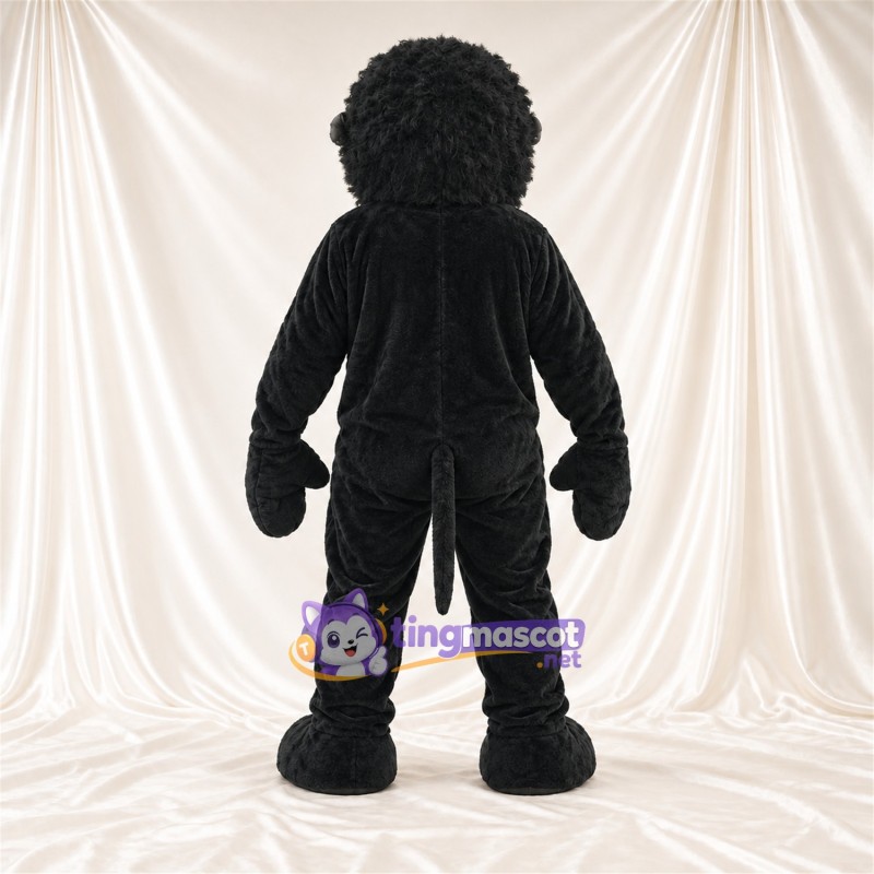 Black Monkey Mascot Costume - Gray Muzzle and Shaggy Fur Black Monkey Mascot Costume - Gray Muzzle and Shaggy Fur