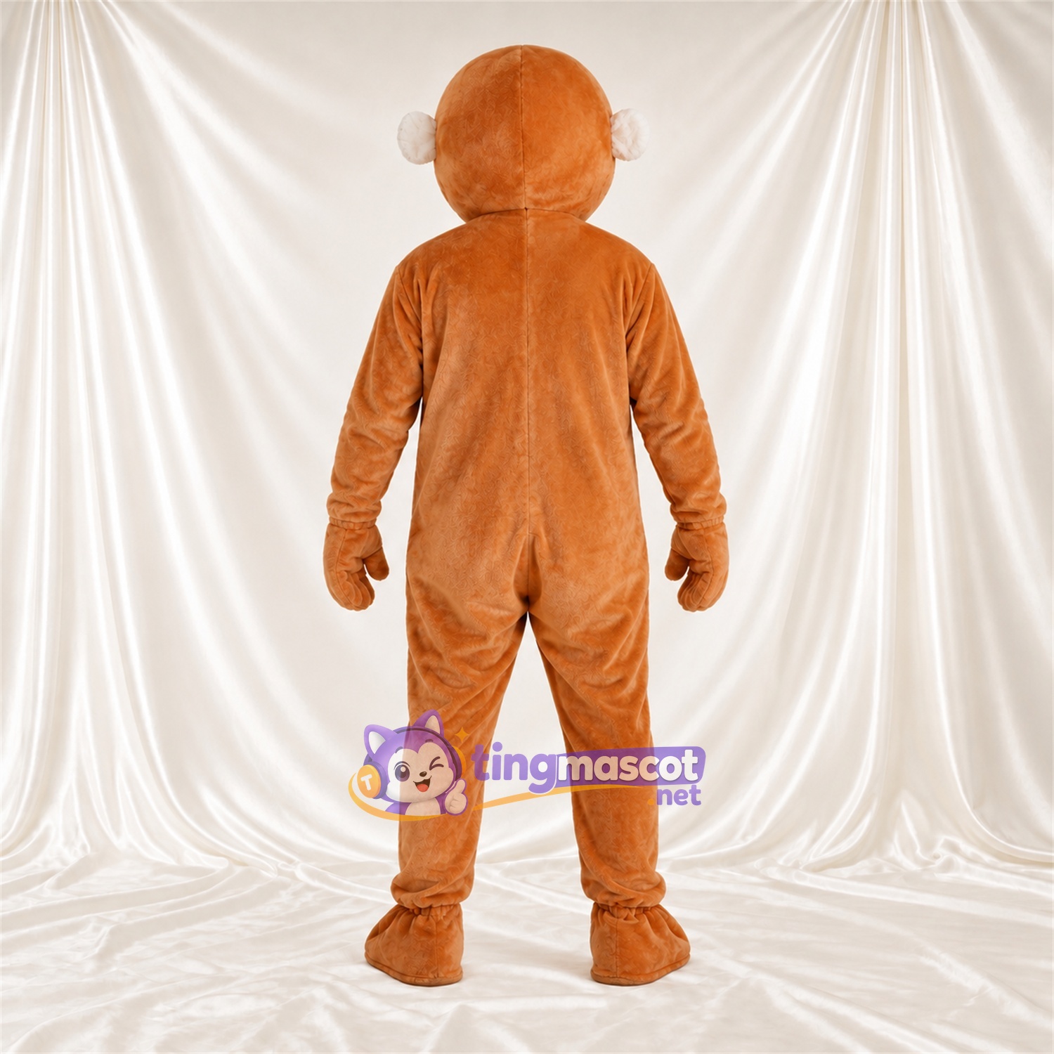 Maskottchenkostüm Affe – orange / braun – Bauch (weiß); Gesicht (creme) Maskottchenkostüm Affe – orange / braun – Bauch (weiß); Gesicht (creme)