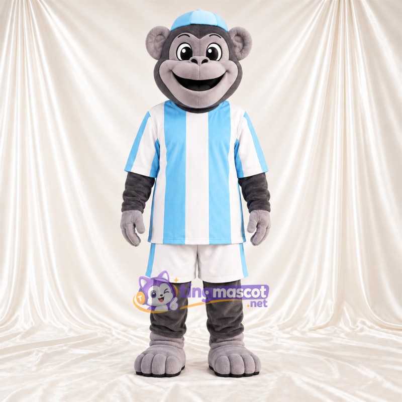 Maskottchenkostüm Affe – grau – Sporttrikot; Kappe Maskottchenkostüm Affe – grau – Sporttrikot; Kappe