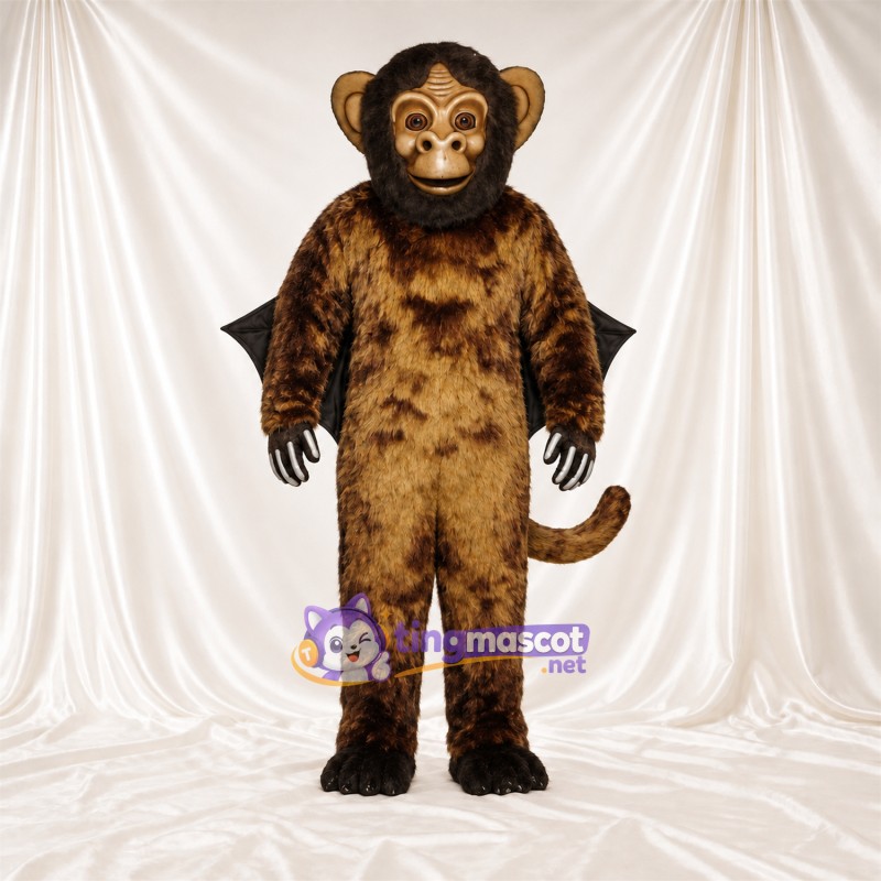 Costume de mascotte Singe – marron – Ailes (noir) Costume de mascotte Singe – marron – Ailes (noir)