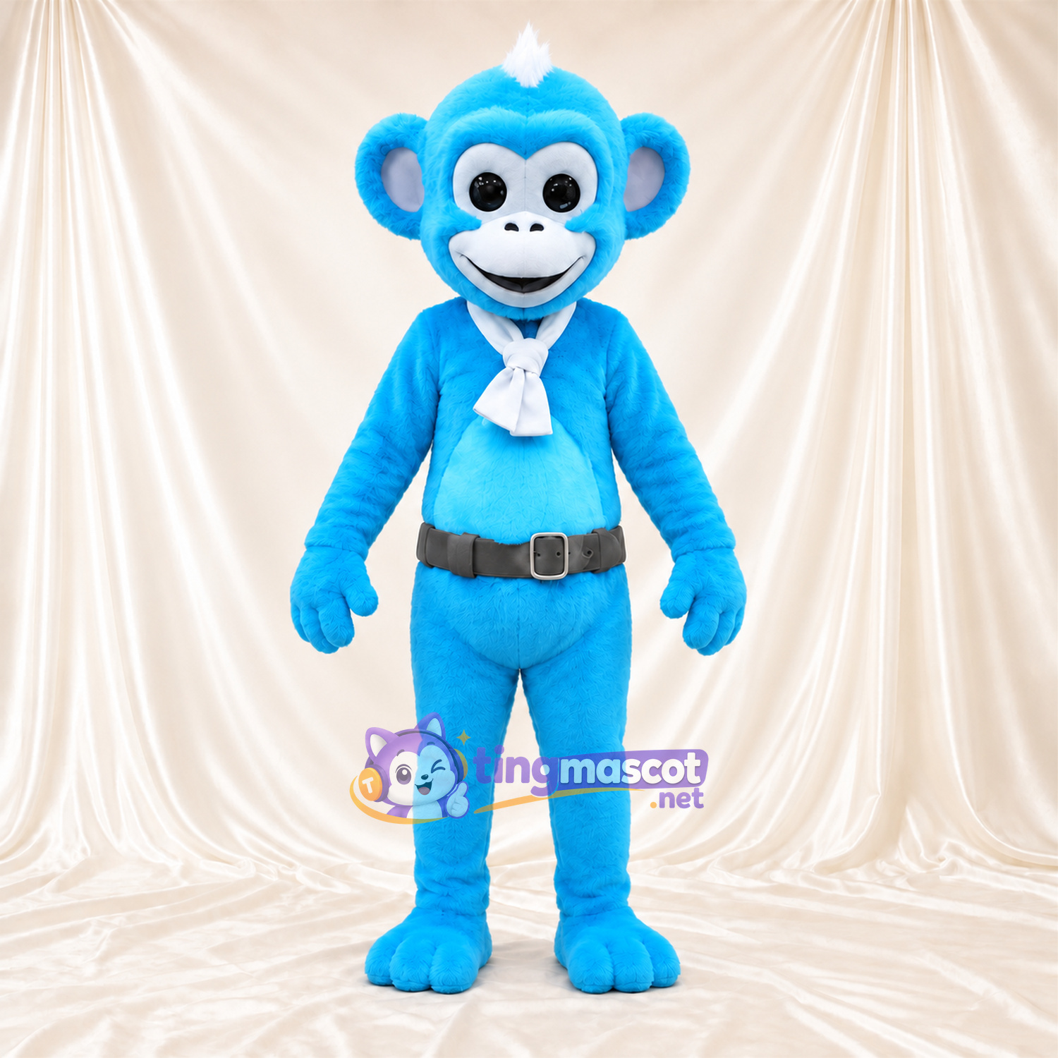 Maskottchenkostüm Affe – blau – Schal; Gürtel (schwarz) Maskottchenkostüm Affe – blau – Schal; Gürtel (schwarz)
