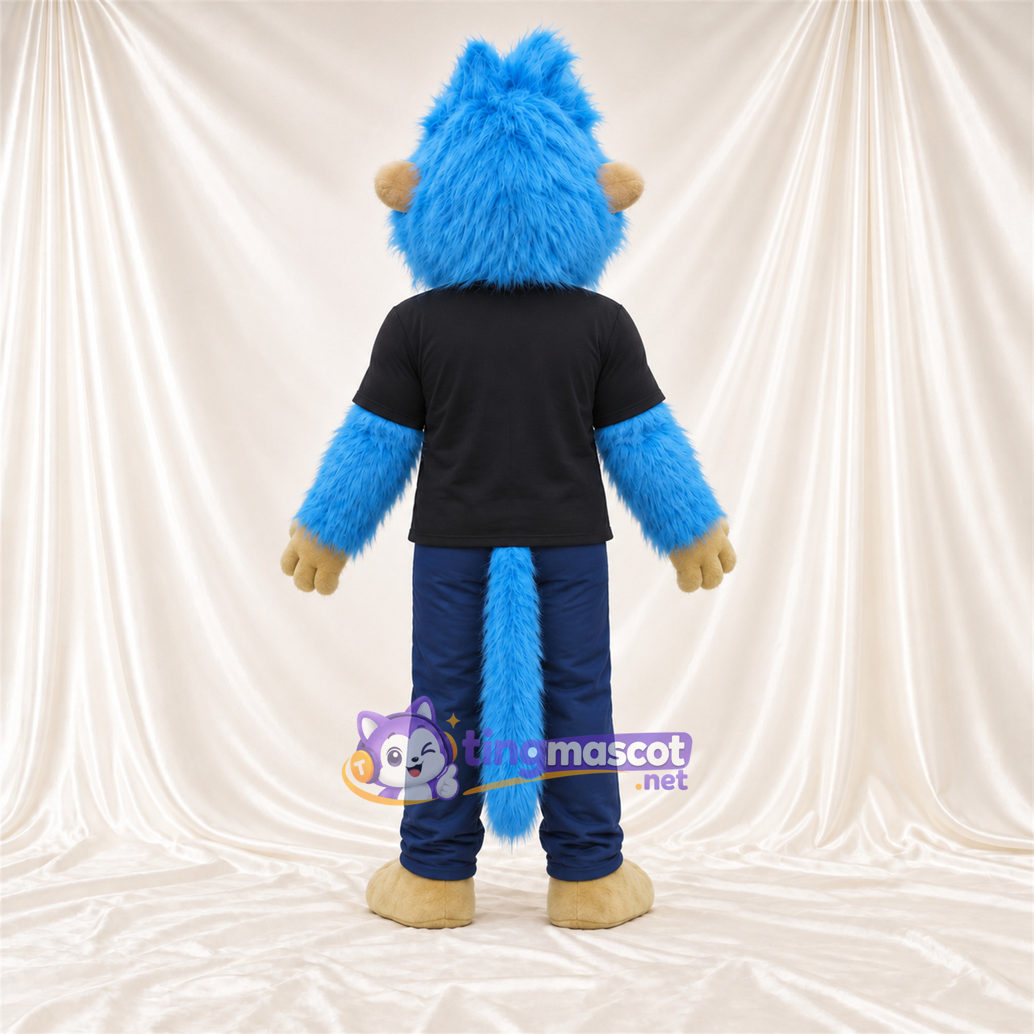 Costume de mascotte Singe – bleu – Chemise (noir); Pantalon (bleu) Costume de mascotte Singe – bleu – Chemise (noir); Pantalon (bleu)