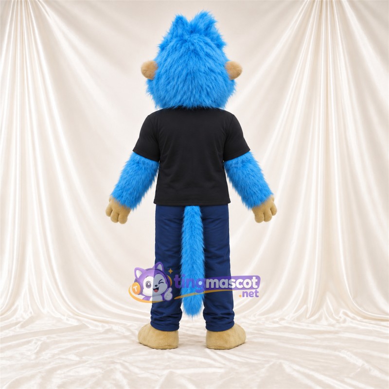 Costume de mascotte Singe – bleu – Chemise (noir); Pantalon (bleu) Costume de mascotte Singe – bleu – Chemise (noir); Pantalon (bleu)