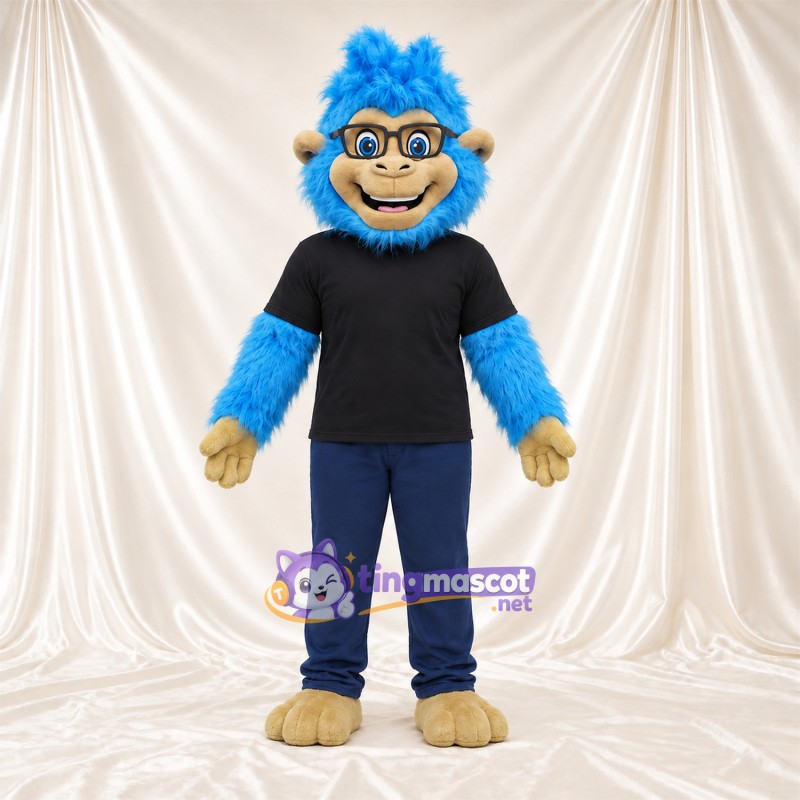 Costume de mascotte Singe – bleu – Chemise (noir); Pantalon (bleu) Costume de mascotte Singe – bleu – Chemise (noir); Pantalon (bleu)