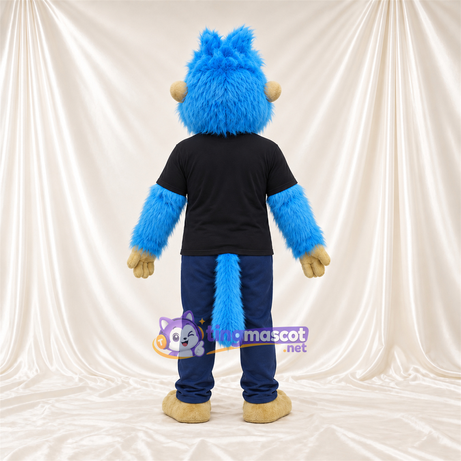 Costume de mascotte Singe – bleu – Chemise (noir); Pantalon (bleu) Costume de mascotte Singe – bleu – Chemise (noir); Pantalon (bleu)