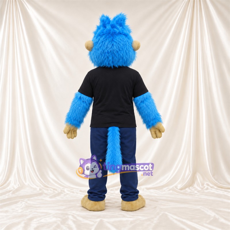 Costume de mascotte Singe – bleu – Chemise (noir); Pantalon (bleu) Costume de mascotte Singe – bleu – Chemise (noir); Pantalon (bleu)