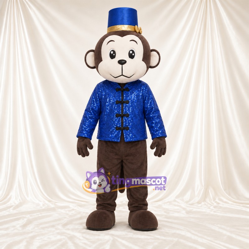 Maskottchenkostüm Affe – braun – Jacke; Zylinder Maskottchenkostüm Affe – braun – Jacke; Zylinder
