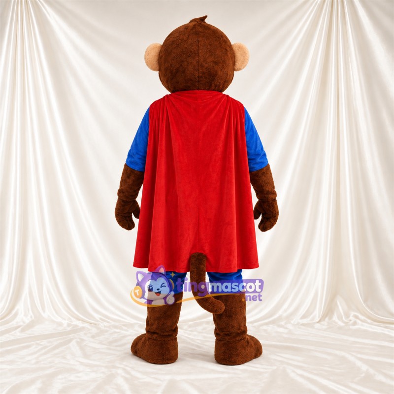 Maskottchenkostüm Affe – braun – Outfit; Umhang (rot) Maskottchenkostüm Affe – braun – Outfit; Umhang (rot)