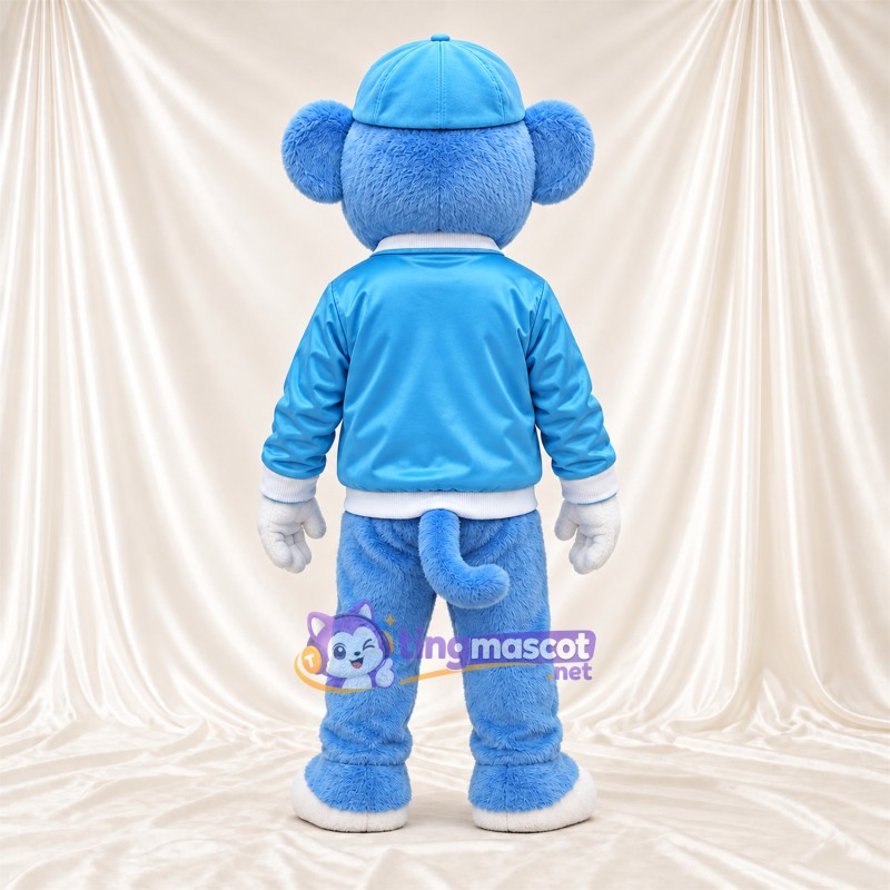 Maskottchenkostüm Affe – blau – Jacke (blau); Kappe (blau) Maskottchenkostüm Affe – blau – Jacke (blau); Kappe (blau)