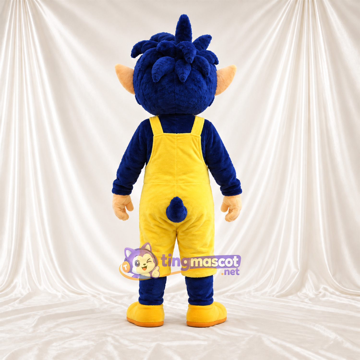 Costume de mascotte Elfe – bleu – Salopette (jaune) Costume de mascotte Elfe – bleu – Salopette (jaune)