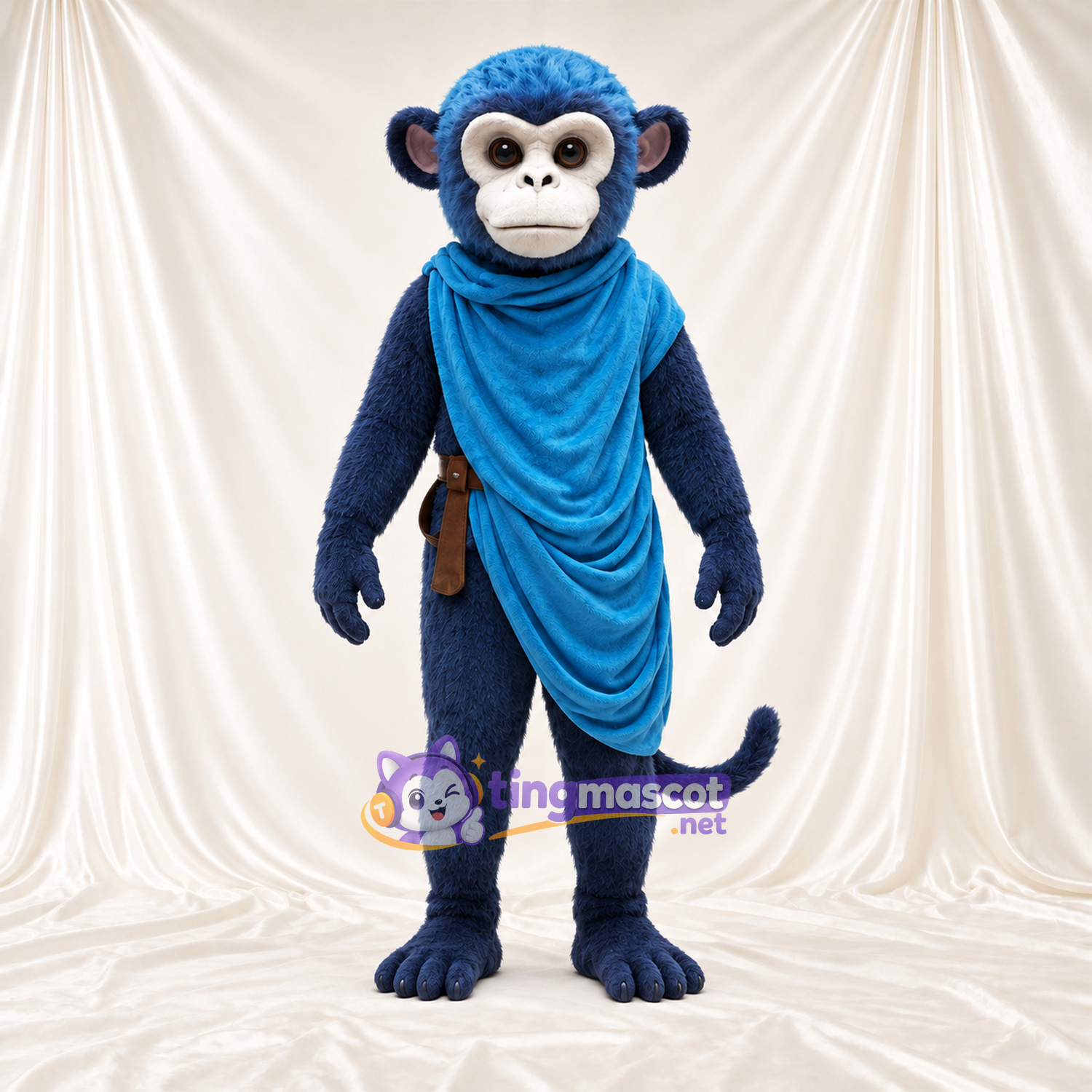 Maskottchenkostüm Affe – blau – Umhang Maskottchenkostüm Affe – blau – Umhang