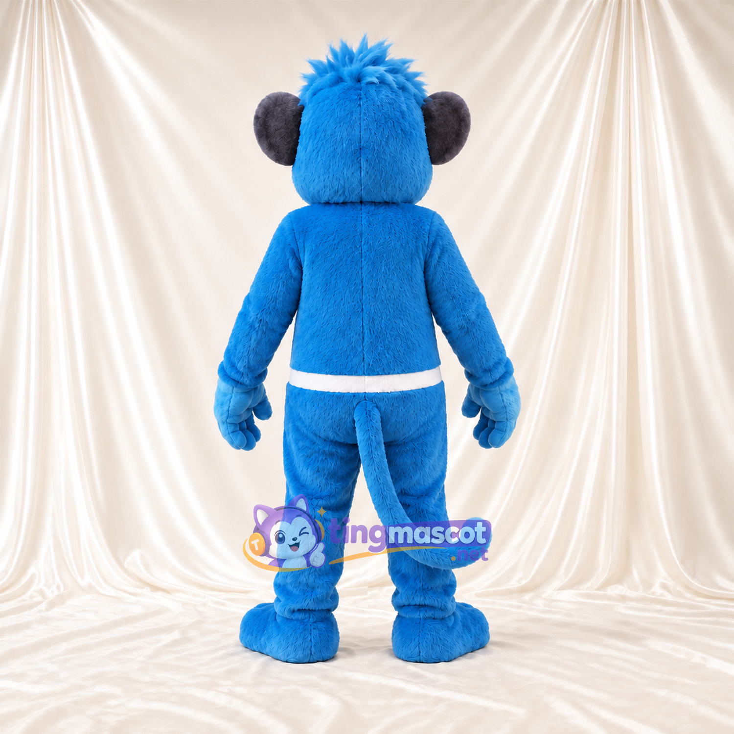 Costume de mascotte Singe – bleu – Harnais (blanc) Costume de mascotte Singe – bleu – Harnais (blanc)