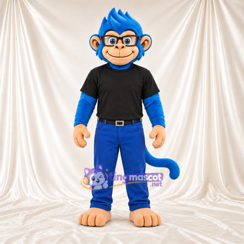 Costume de mascotte Singe – bleu – Chemise (noir); Pantalon (bleu) Costume de mascotte Singe – bleu – Chemise (noir); Pantalon (bleu)