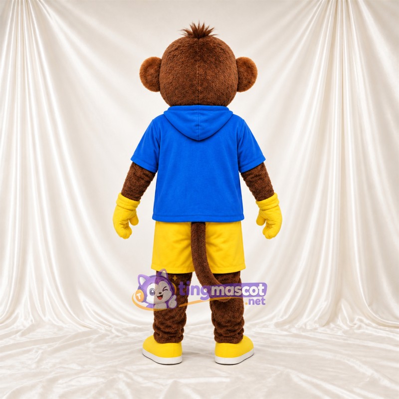 Maskottchenkostüm Affe – braun – Kapuzenpullover; Shorts (gelb) Maskottchenkostüm Affe – braun – Kapuzenpullover; Shorts (gelb)