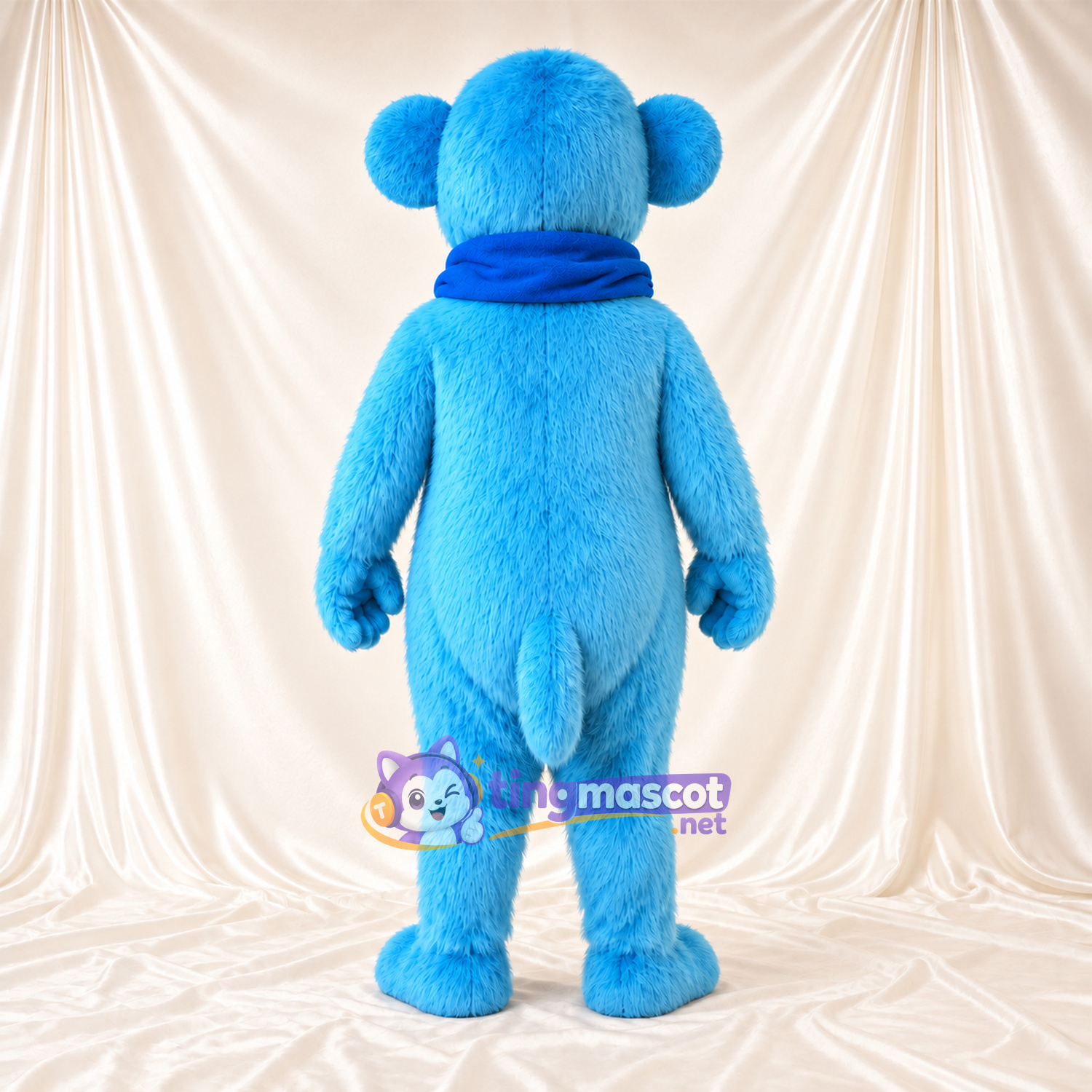 Maskottchenkostüm Affe – blau – Schal (blau) Maskottchenkostüm Affe – blau – Schal (blau)