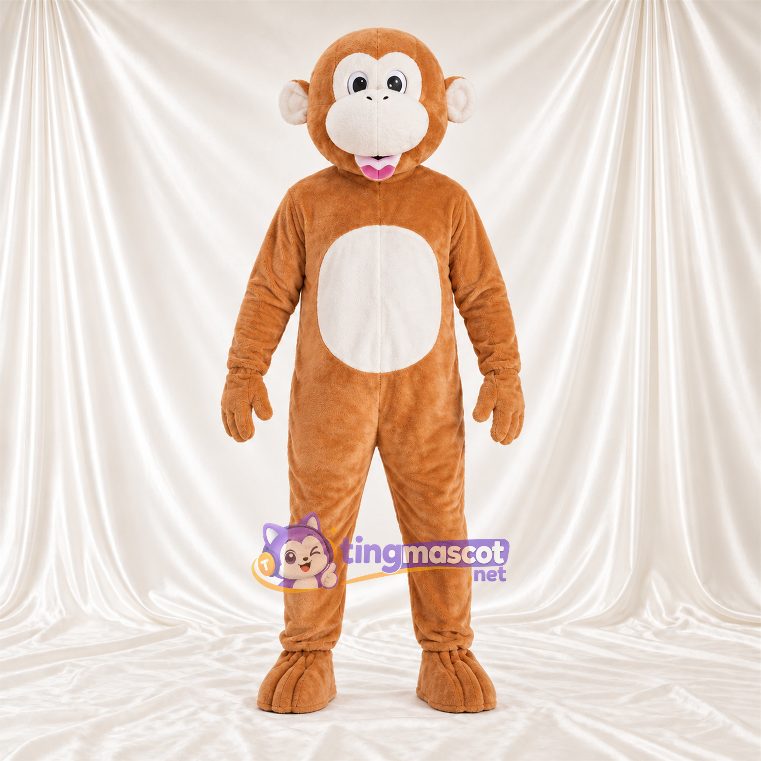 Maskottchenkostüm Affe – orange / weiß Maskottchenkostüm Affe – orange / weiß