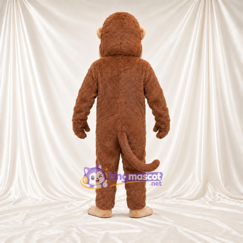 Maskottchenkostüm Affe – braun – Ringelschwanz; Schnauze (hellbraun) Maskottchenkostüm Affe – braun – Ringelschwanz; Schnauze (hellbraun)