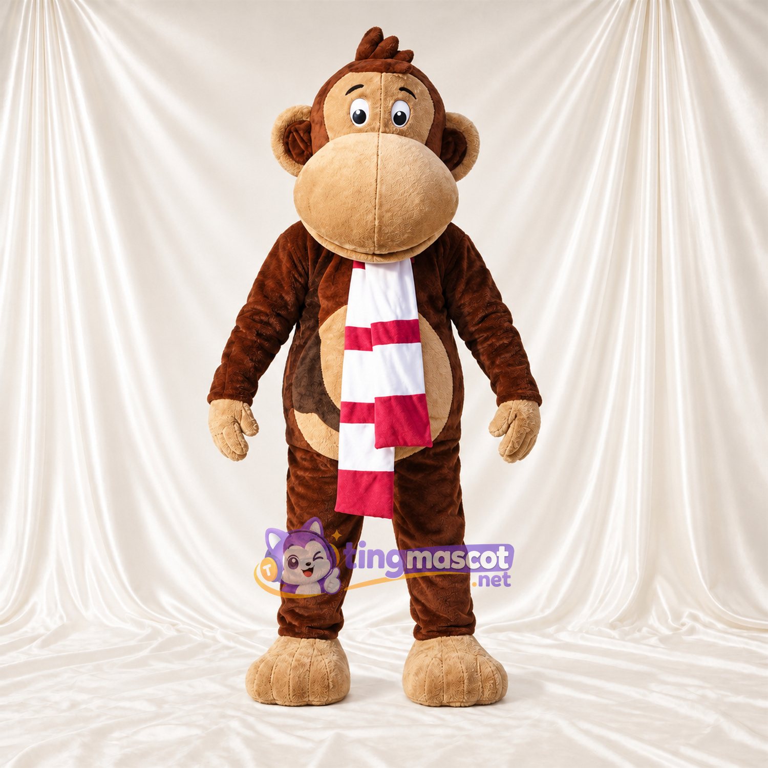 Maskottchenkostüm Affe – braun – Schal Maskottchenkostüm Affe – braun – Schal
