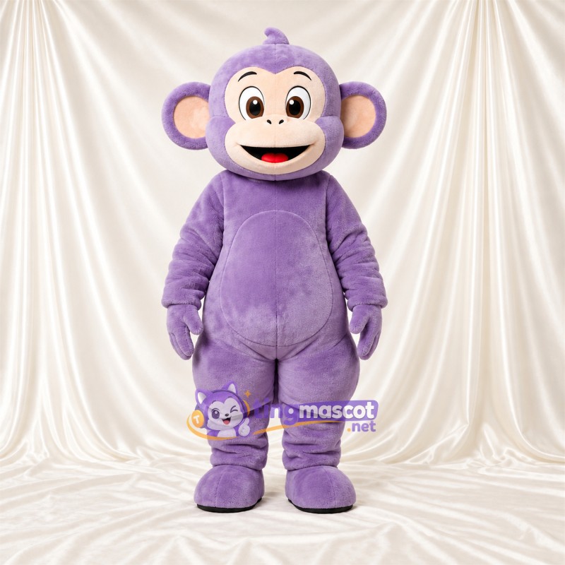 Maskottchenkostüm Affe – violett – Ohren; Gesicht (creme) Maskottchenkostüm Affe – violett – Ohren; Gesicht (creme)