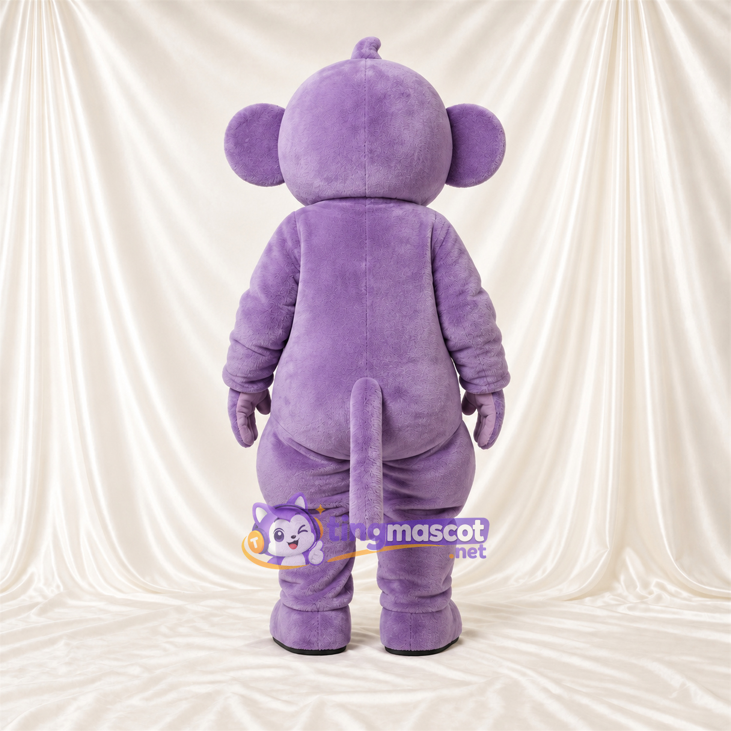 Maskottchenkostüm Affe – violett – Ohren; Gesicht (creme) Maskottchenkostüm Affe – violett – Ohren; Gesicht (creme)