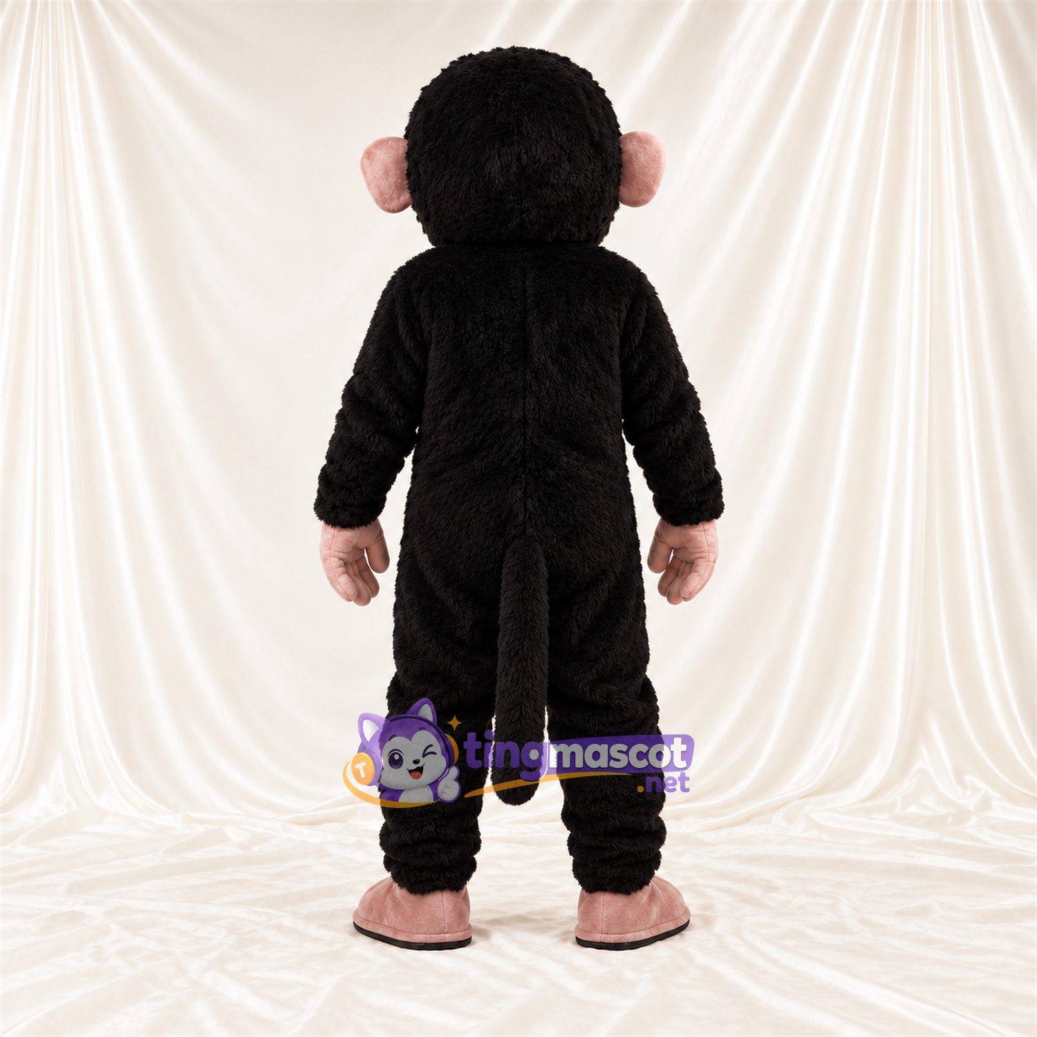 Black Monkey Mascot Costume - Pink Hands and Pink Face Black Monkey Mascot Costume - Pink Hands and Pink Face