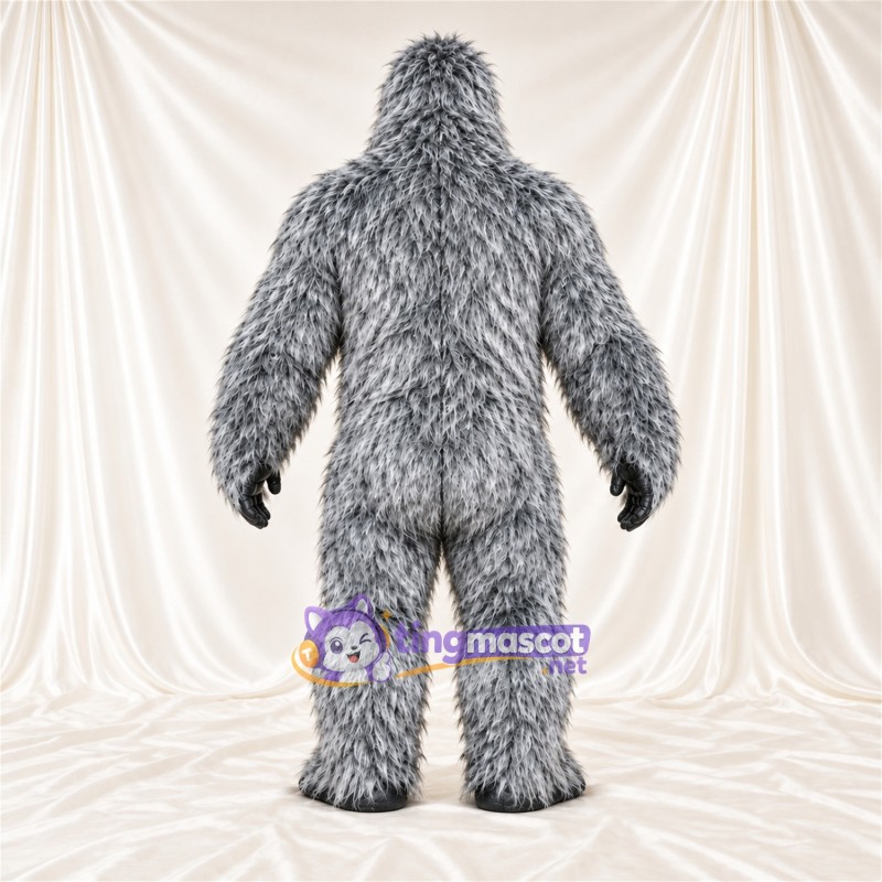 Maskottchenkostüm Gorilla – grau – Muskelbrust (grau); Zottelfell Maskottchenkostüm Gorilla – grau – Muskelbrust (grau); Zottelfell