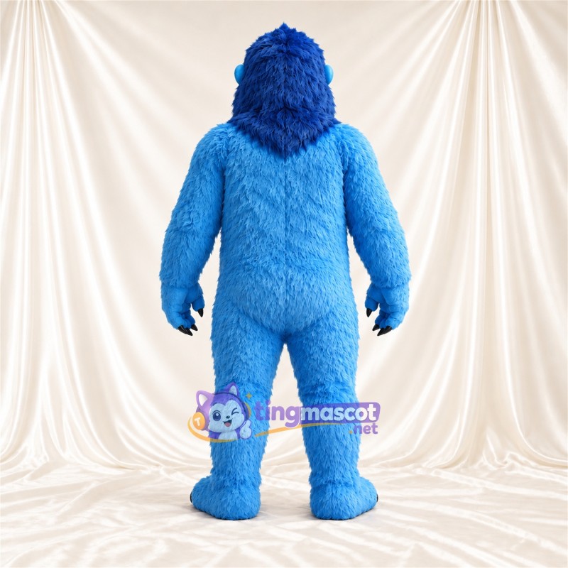 Costume de mascotte Gorille – bleu – Sourire avec dents; Fourrure hirsute Costume de mascotte Gorille – bleu – Sourire avec dents; Fourrure hirsute
